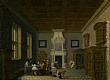 A Palace Interior with Cavaliers Cavorting with Nuns by Dirck van Delen
